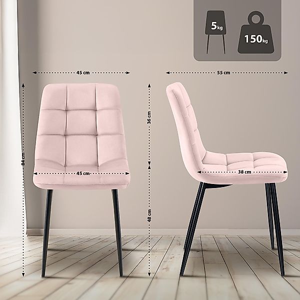 CLP Esszimmerstuhl Antibes (4er Set), Samtbezüge, günstig online kaufen