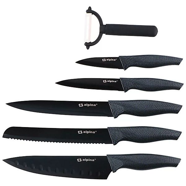 Messerset schwarz Edelstahl 6 tlg. günstig online kaufen
