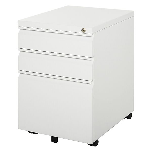 Vinsetto Rollcontainer mit 3 Schubladen Rädern Griff Stahl 39 x 48 x 60 cm günstig online kaufen