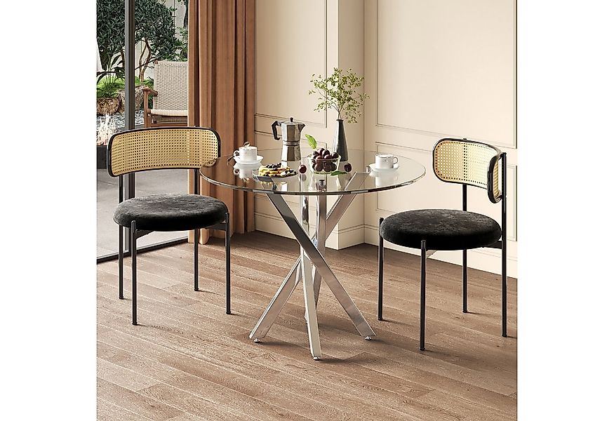 i@home Essgruppe Esstisch-Set(Esstisch und 2 Stühlen),Tischplatte aus gehär günstig online kaufen