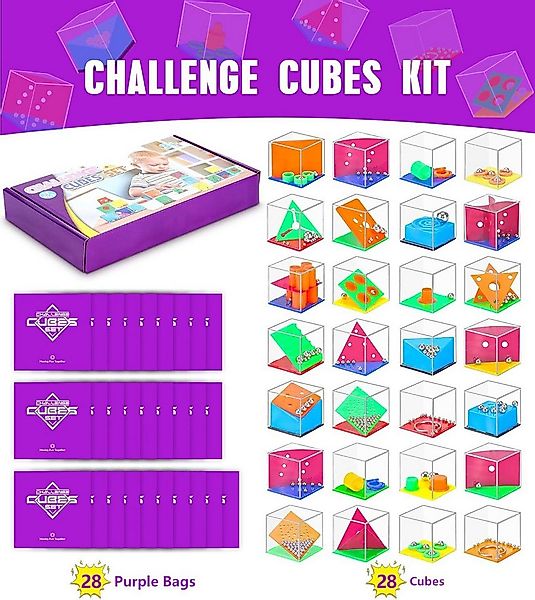 POPOLIC Lernspielzeug 28 Stück Geduldspiele für Kinder mit 28 lila Beutel - günstig online kaufen