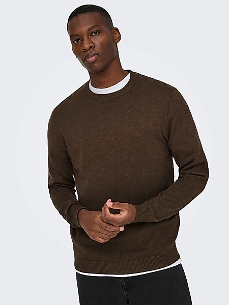 ONLY & SONS Strickpullover "ONSLOUI REG 12 MEL CREW KNIT NOOS" günstig online kaufen