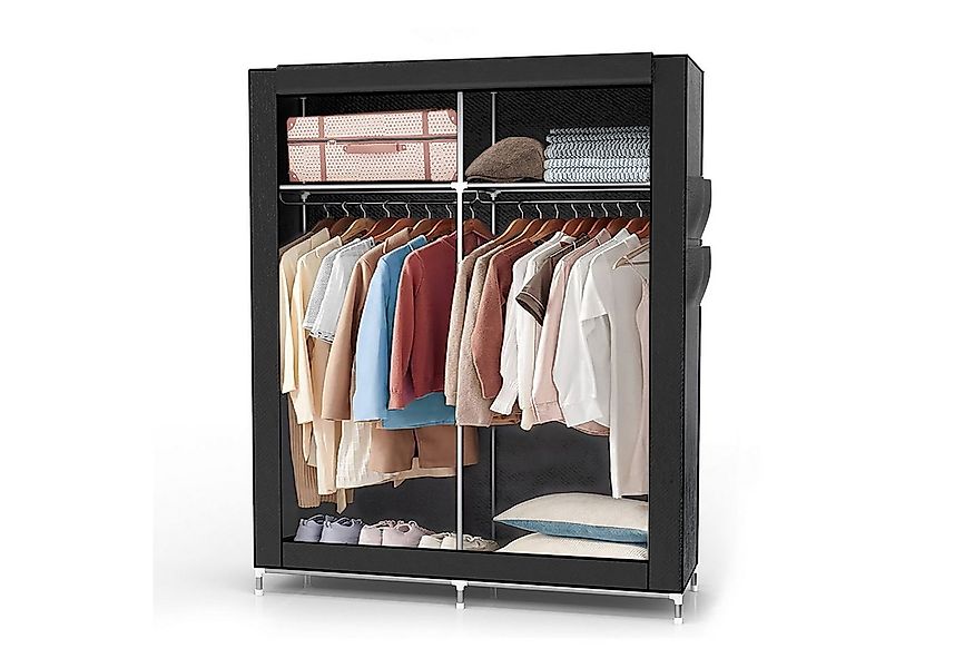 Intirilife Kleiderschrank (Faltschrank 108x170x45 cm in RABEN SCHWARZ, 1-St günstig online kaufen