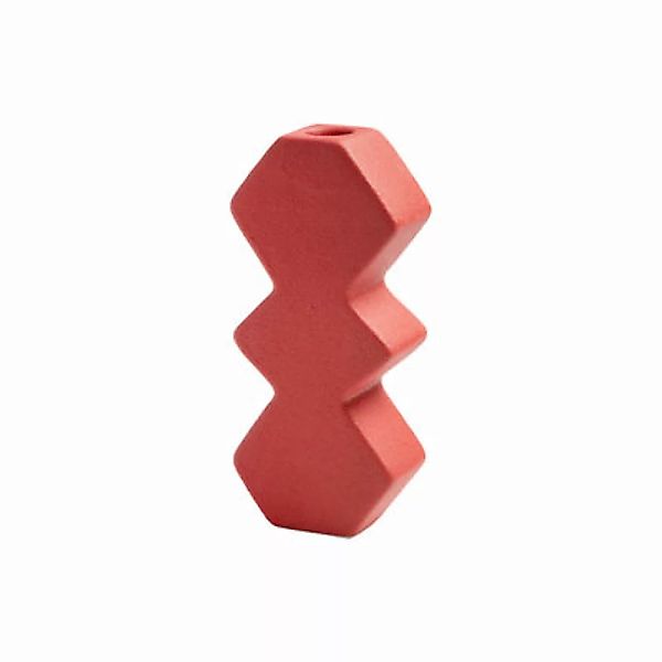 Kerzenleuchter Edge keramik rot / 8 x 4.5 x H 18 cm - Steinzeug - & kleveri günstig online kaufen