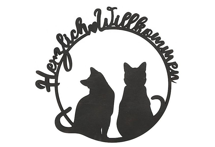 Logbuch-Verlag Dekofigur Katze Türkranz Herzlich Willkommen aus Holz Dekokr günstig online kaufen