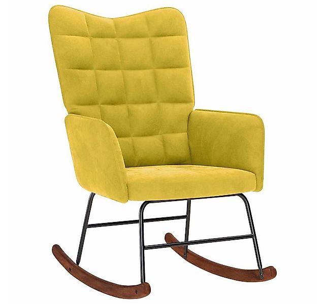 vidaXL Schaukelstuhl Schaukelstuhl Gelb Samt (1 St) günstig online kaufen
