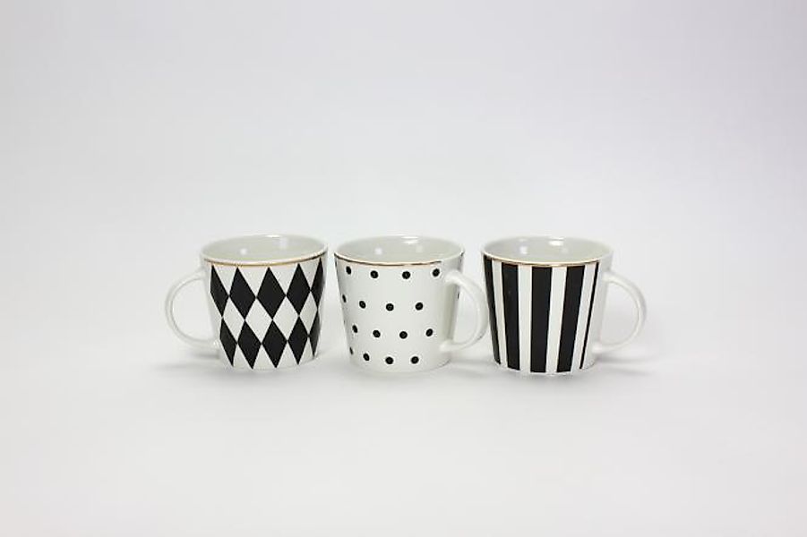 1 Tasse 410 ml mit Goldrand von Werner Voss Weiß / Schwarz günstig online kaufen