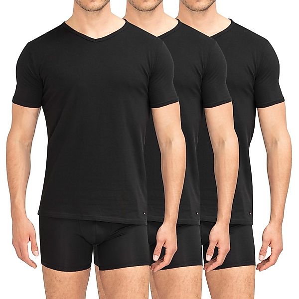 Tommy Hilfiger 3-er Set V-Neck T-Shirt Schwarz günstig online kaufen