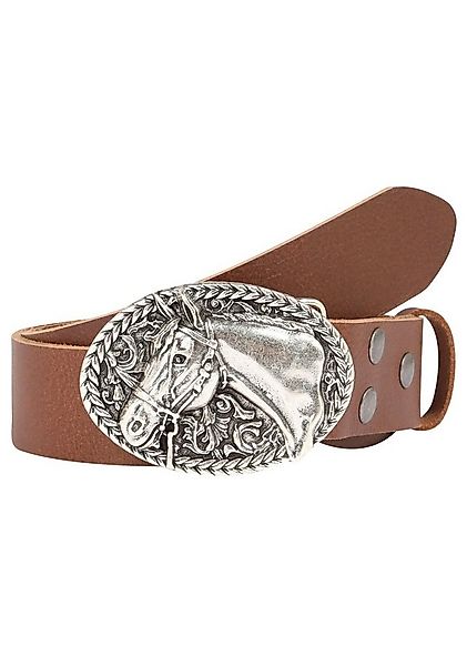 Rettungsring Gürtel Ledergürtel mit austauschbarer Schließe »Pferdekopf Ova günstig online kaufen