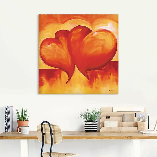 Artland Wandbild "Abstrakte Herzen - Orange", Herzen, (1 St.) günstig online kaufen