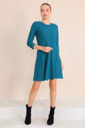 Bongual A-Linien-Kleid Casual Midikleid 3/4-Ärmel, mit günstig online kaufen