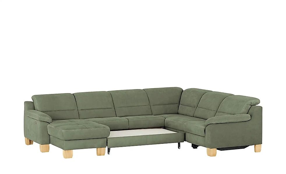 meinSofa Wohnlandschaft aus Mikrofaser Hanna ¦ grün ¦ Maße (cm): B: 322 H: günstig online kaufen