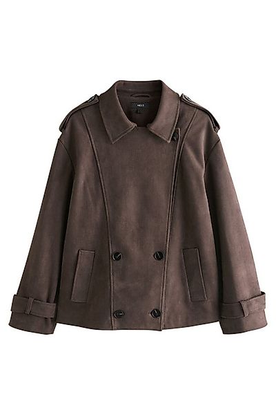 Next Kurzjacke Verkürzter Trenchcoat aus Kunsvelourstleder (1-St) günstig online kaufen