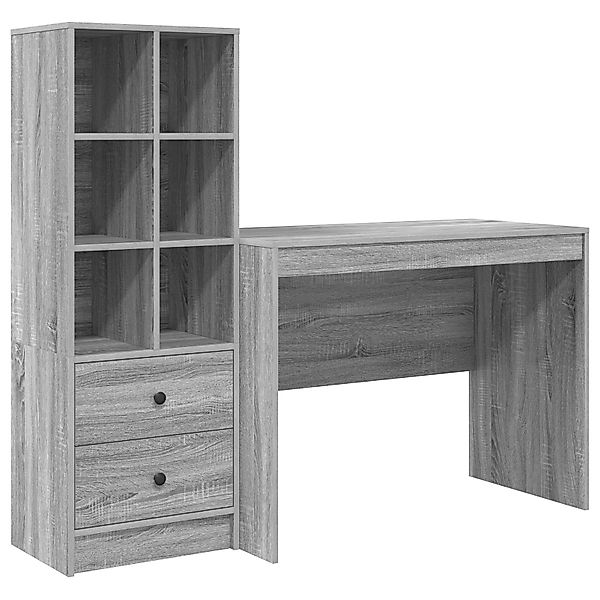 vidaXL Sideboard Schreibtisch mit Stauraum Grau günstig online kaufen