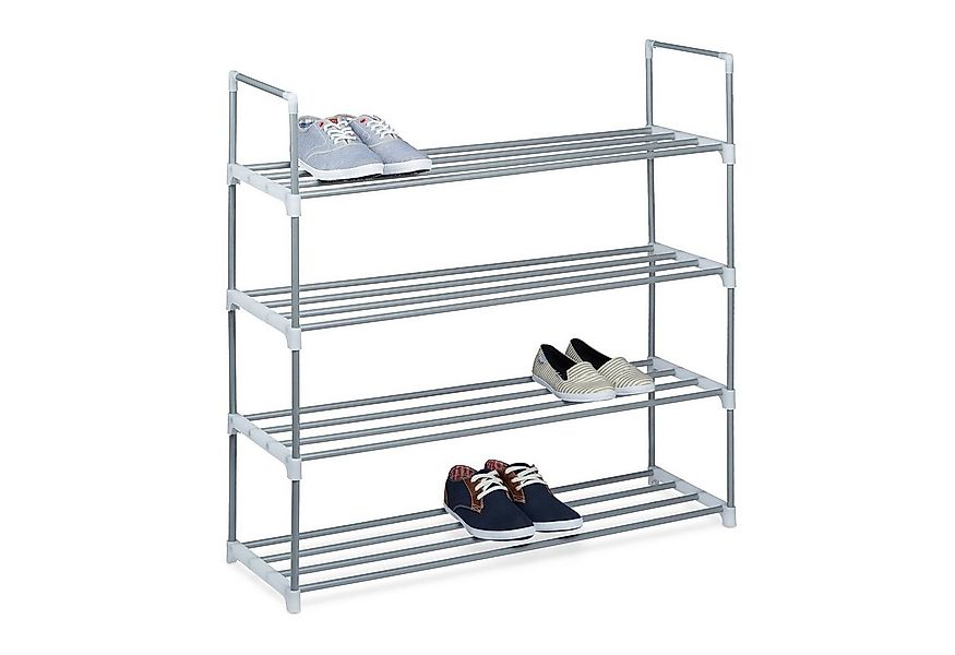 relaxdays Schuhregal 3 x Schuhregal Metall 4 Etagen günstig online kaufen