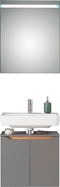 Saphir Badmöbel-Set »Quickset 2-teilig, Waschbeckenunterschrank mit LED-Spi günstig online kaufen