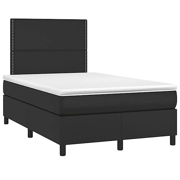 vidaXL Boxspringbett mit Matratze & LED Schwarz 120x190 cm Kunstleder 32702 günstig online kaufen
