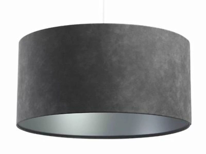 KIOM Pendelleuchte PeSuede Veloursleder grey & silver matt Ø 40 cm grau günstig online kaufen