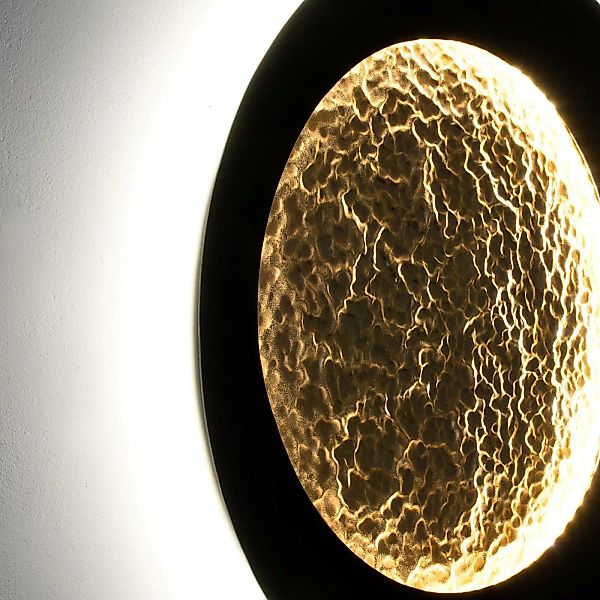 LED-Wandleuchte Plenilunio, braun-schwarz-goldfarben, 60 cm günstig online kaufen