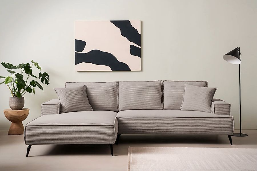 Home affaire Ecksofa "TVINNU, L-Form, 275cm, in Cord und Leinenoptik" wahlw günstig online kaufen