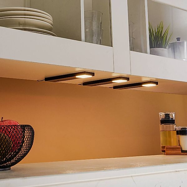Lindby Amaryll LED-Unterbaulampe, 3er-Set, schwarz günstig online kaufen