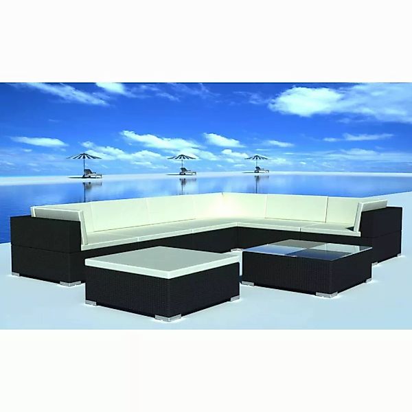 vidaXL Gartenlounge-Set 8-tlg. Garten-Lounge-Set mit Auflagen günstig online kaufen