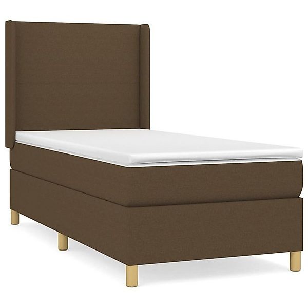 vidaXL Boxspringbett, Boxbett mit Matratze Dunkelbraun 90x200 cm Stoff günstig online kaufen