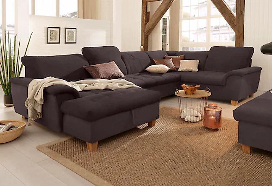 Home affaire Wohnlandschaft »Lyla U-Form« wahlweise mit Rückenfunktion und günstig online kaufen