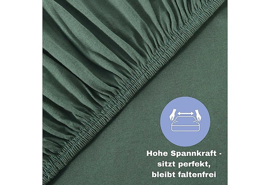 leevitex® Spannbettlaken Spannbettlaken, Mako-Jersey, Gummizug: rundum, (2 günstig online kaufen