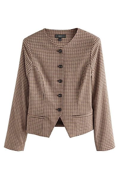Next Jackenblazer Blazer mit V-Ausschnitt und kleinem Karomuster (1-tlg) günstig online kaufen