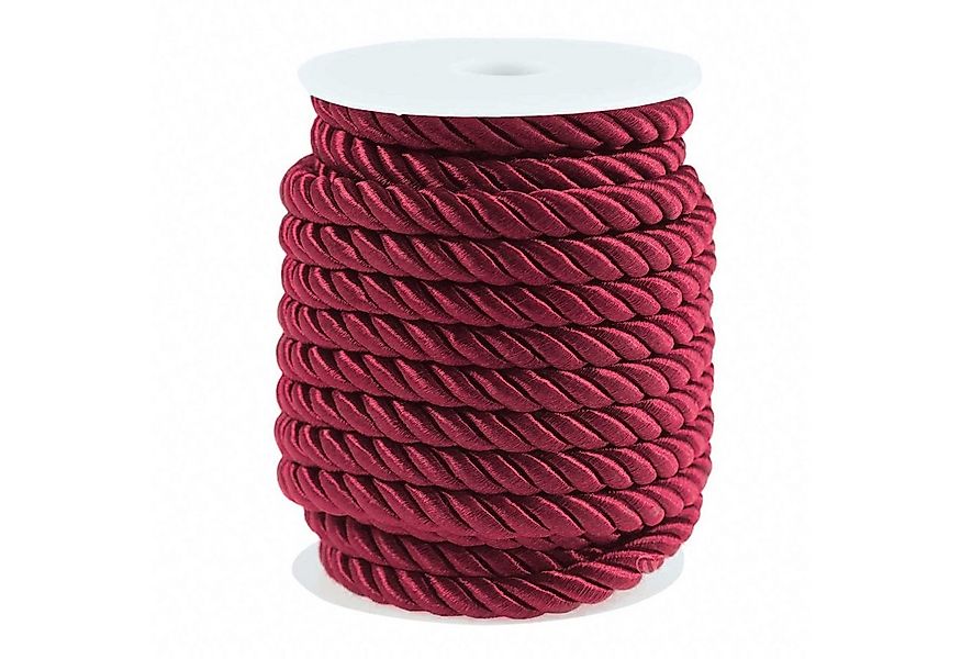 maDDma 10m Kordelschnur glänzend gedreht ca. 8-10 mm Seil, dunkelrot günstig online kaufen