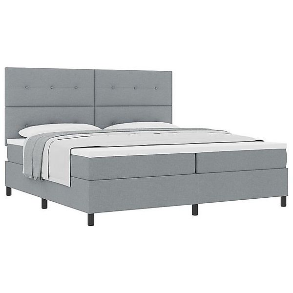 vidaXL Bett Boxspringbett mit Matratze Hellgrau 200x200 cm Stoff (1-tlg) günstig online kaufen