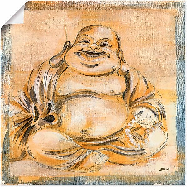 Artland Wandbild "Fröhlicher Buddha I" Religion 1 Stk. tlg. als Leinwandbil günstig online kaufen