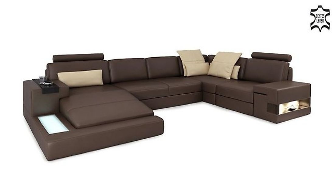 JVmoebel Ecksofa Ledersofa Designer Sofa U Form Wohnlandschaft Couch Polste günstig online kaufen