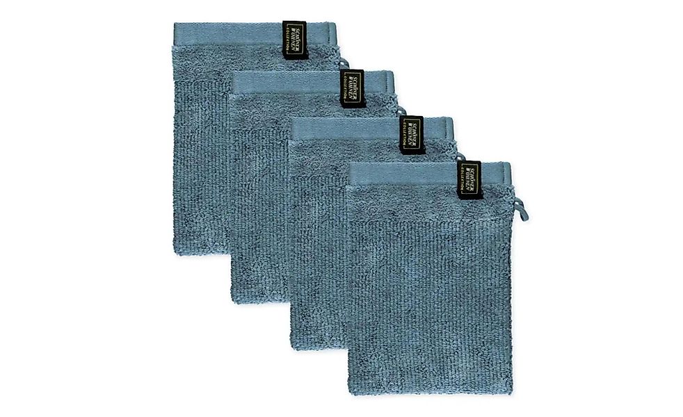 SCHÖNER WOHNEN Kollektion Waschhandschuh 4er-Set   ¦ blau ¦ Maße (cm): B: 1 günstig online kaufen