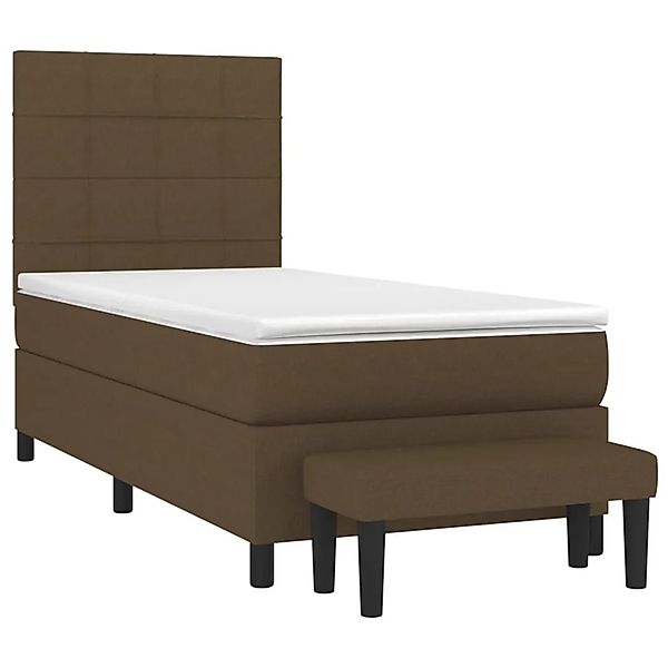 vidaXL Boxspringbett mit Matratze Dunkelbraun 90x200 cm Stoff 3136568 günstig online kaufen
