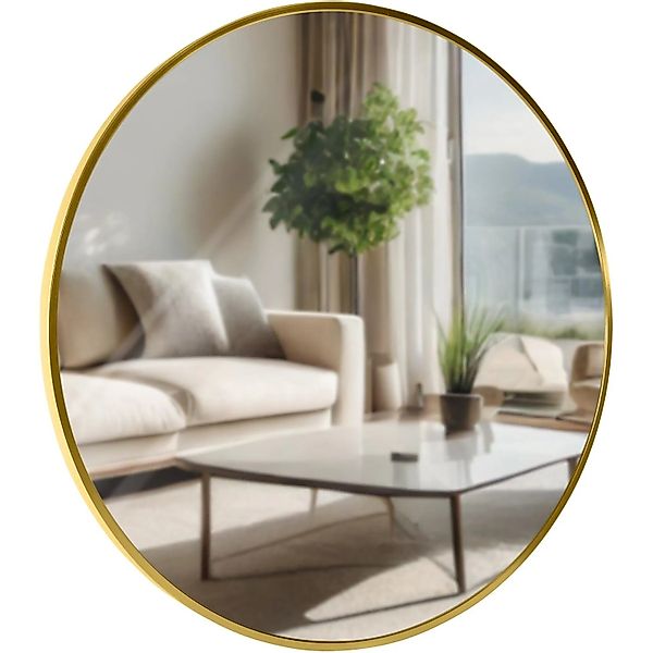 DELUKE Wandspiegel GDANSK Metall Gold Glanz 60x3x60cm Runder Spiegel Wand H günstig online kaufen