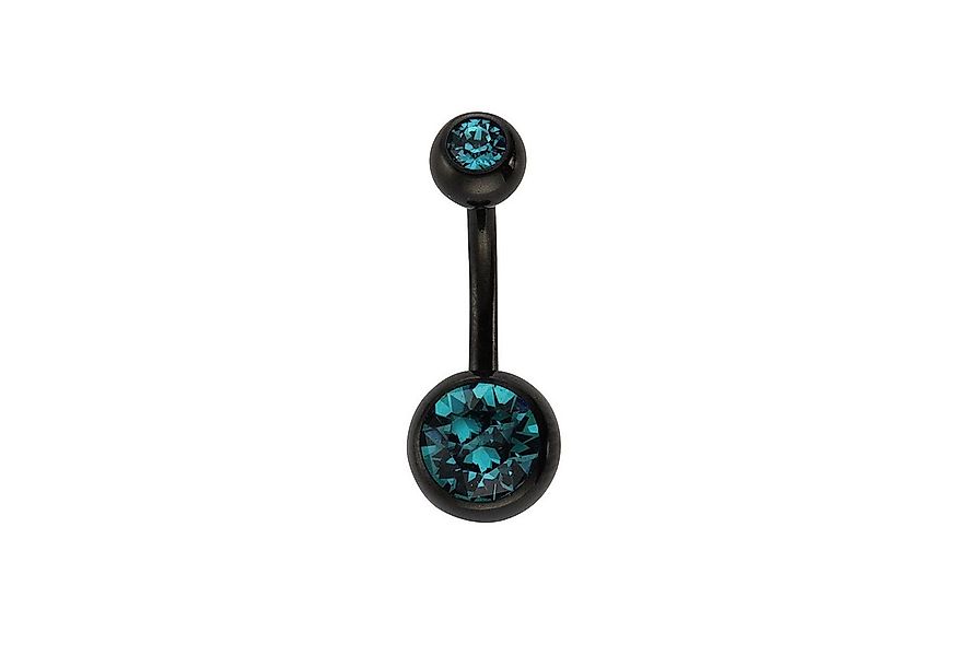 Zeeme Bauchnabelpiercing 316L Chirurgenstahl schwarz Kristall blau günstig online kaufen