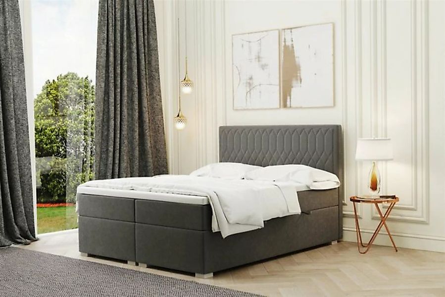 Fun Möbel Boxspringbett Boxspringbett Schlafzimmerbett DUSTY 200er in Stoff günstig online kaufen