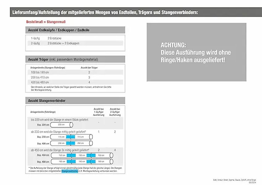 GARESA Gardinenstange »SPYRNA mit offenem Träger« Ø 16 mm 1 läufig-läufig W günstig online kaufen