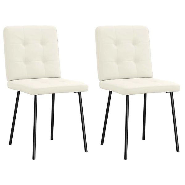 vidaXL Esszimmerstühle 2 Stk Creme Samt 4101066 günstig online kaufen