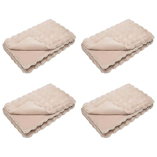 vidaXL Kunstfell Kaninchenfell Decke 4 Stk Beige 240 x 270 cm 42021792 günstig online kaufen