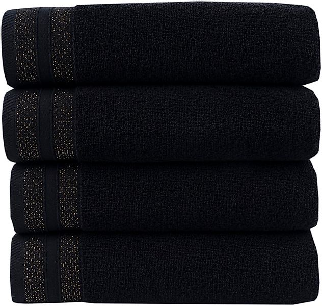 Leonique Handtuch Set »»Esmindra« mit goldfarbener Bordüre«, (Set, 4 St., 4 günstig online kaufen