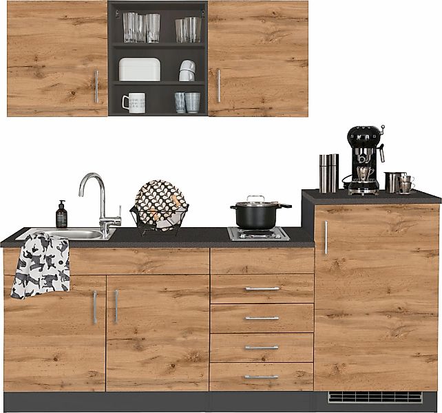 KOCHSTATION Küche "KS-Mali" Breite 210 cm, mit E-Geräten günstig online kaufen