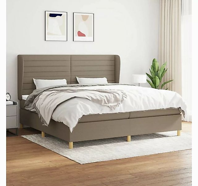 vidaXL Boxspringbett Boxspringbett mit Matratze Taupe 200x200 cm Stoff Bett günstig online kaufen