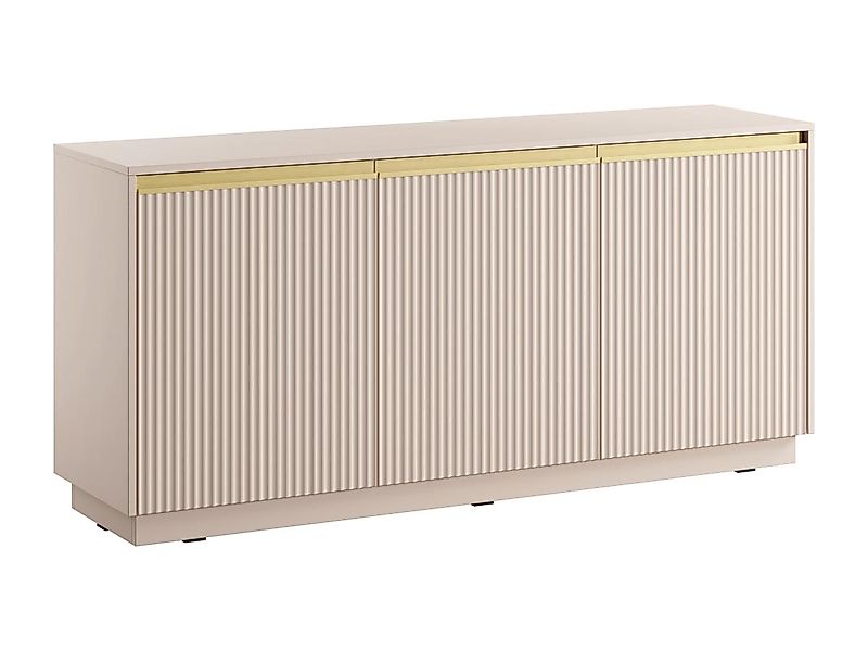 Sideboard mit 3 Türen - MDF - Beige & Goldfarben - POSINIA von Pascal Morab günstig online kaufen