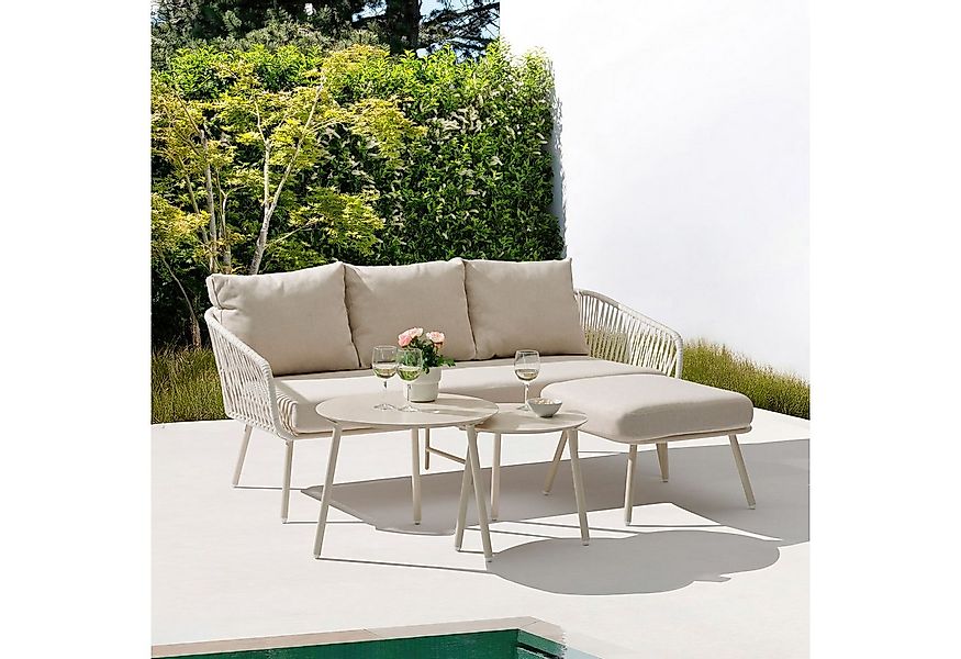 IDIMEX Gartenlounge-Set MYKONOS, Outdoor Dreisitzer Sofa mit Beistelltisch, günstig online kaufen