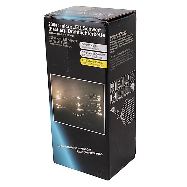 Lex 200er Micro LED Schweif Drahtlichterkette Außen & Innen Lichterkette IP günstig online kaufen