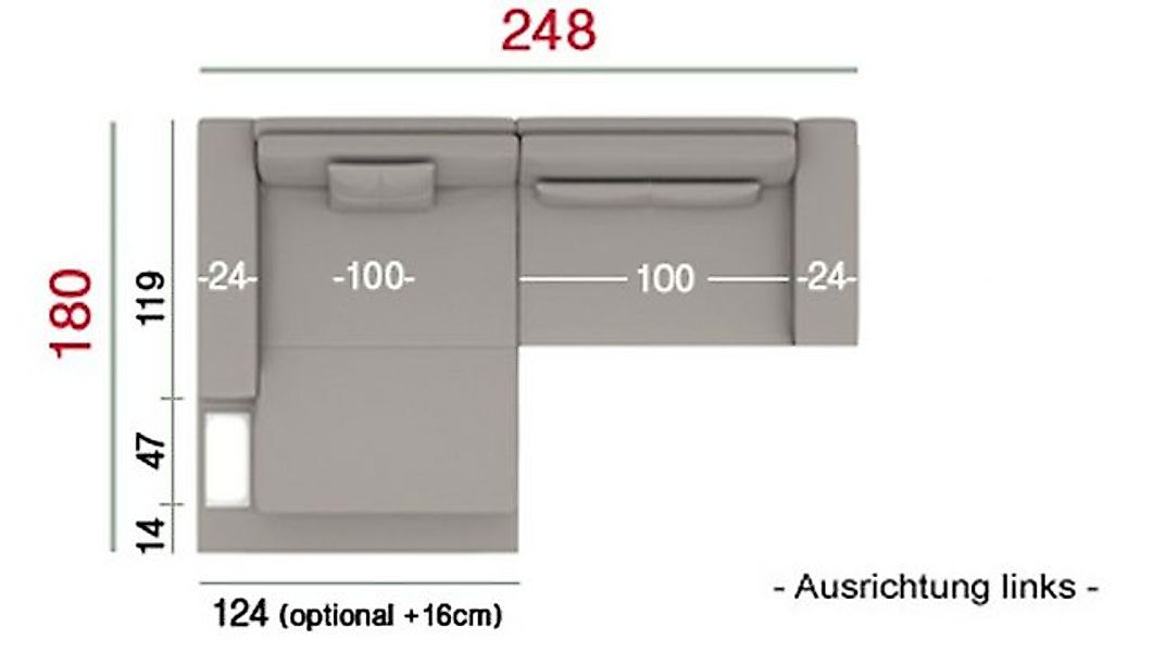 BULLHOFF Ecksofa Ledersofa Ecksofa Sofa Leder Eckcouch Design MÜNCHEN IV vo günstig online kaufen