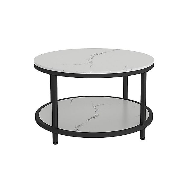 Vicco Couchtisch Ontario, Marmor Weiß, 80 x 80 cm Rund günstig online kaufen
